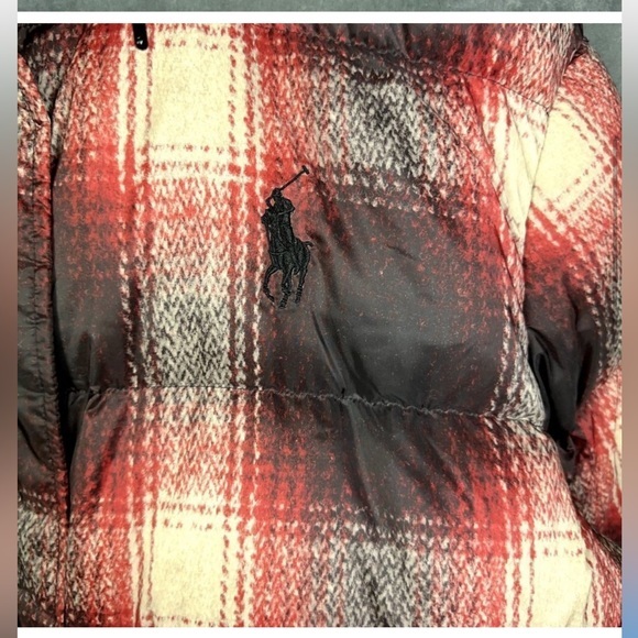 Polo Ralph Lauren Women's Carly Red Plaid‎ Down Puffer winter coat Jacket size M - Picture 8 of 10